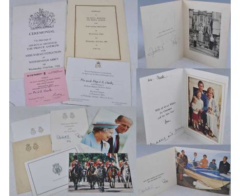 A collection of British Royal family related ephemera, to include invitation and ticket to the wedding of Prince Charles and 