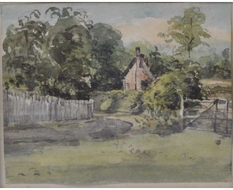Thomas Churchyard (1798-1865) - Water Lane, Ufford, watercolour, 10 x 12.5cmCondition report: Paper good.Light fading and bro
