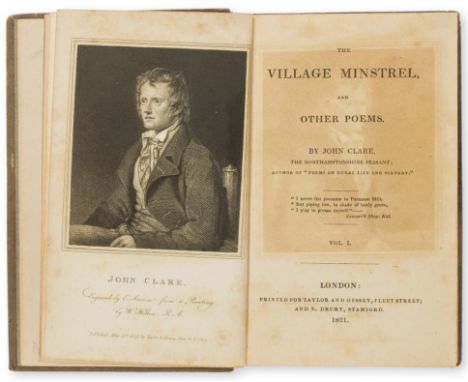 Clare (John) The Village Minstrel, and Other Poems, 2 vol., first edition, half-titles, engraved portrait frontis. by E. Scri