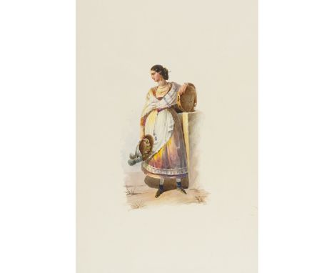 Italy.- Italian School (19th century) A group of four Italian costume studies, two military figures, and two Romany musicians