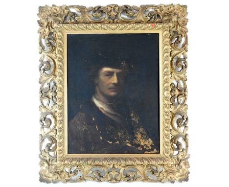 Manner of Rembrandt Harmensz Van Rijn (Dutch, 1606-1669)Self portrait,oil on board, 56 x 42cm, together with a oil on board p
