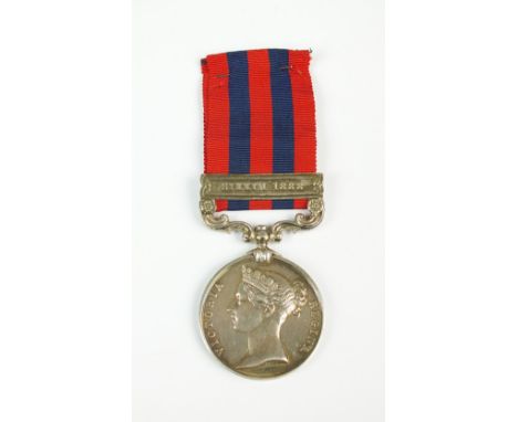 India General Service medal 1854, with one clasp 'Sikkim 1888', engraved in running script '238 Corporal A. Perkins 2d Bn Der