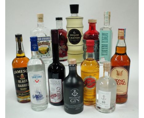 Box 34 - Mixed Spirits Jameson Black Label Whiskey Hong Thong Thai Spirit Opland Aquavit Linden Leaf Navy Gin Spizmund Gin Kr