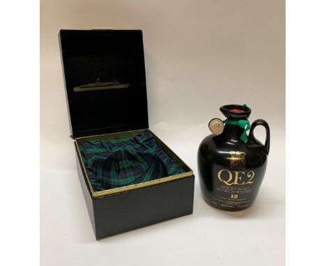 One bottle of QE2 single malt scotch whisky, 12 years old, in the original fitted box. 