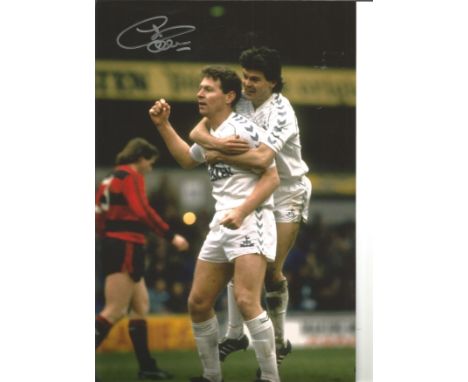 Clive Allen Tottenham Signed 12 x 8 inch football photo. Supplied from stock of www.sportsignings.com the in person Sport aut