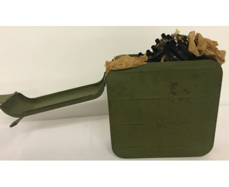 A Russian field magazine full of Kurtz machine gun clips in continuous run.  