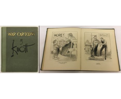 WW1 U.S. 'War Cartoons' by Knott.  Hardback book 1st edition 1918. John F. Knott was the cartoonist for the Dallas News, in w