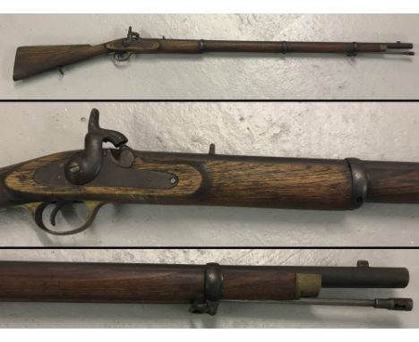 East India Compnay (EIC) original barrel percussion carbine gun with replacement parts.  