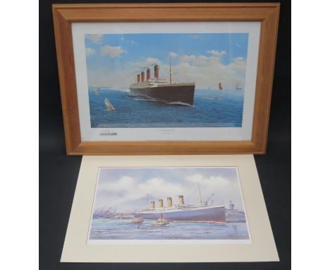 K.W. BURTON, S.S. TITANIC, limited edition print, F&amp;G, 37x26cm and one Date With Destiny Print by Adrian C Rigby 46x32cm 