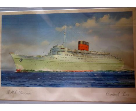 C.E. Turner, R.M.S. Caronia Cunard Line, print, F&amp;G, 78x57cm 