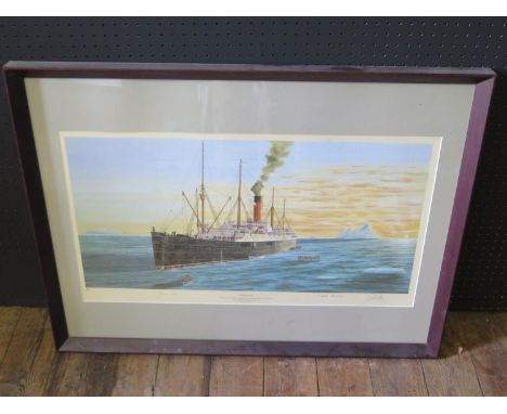Simon Fisher, Carpathia, artist endorsed limited edition print, pencil signed by Millvina Dean and Margaret Howman, F&amp;G, 