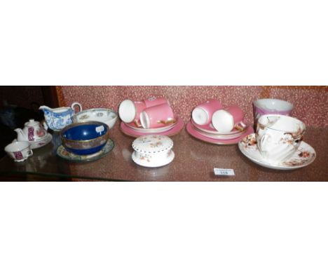 Assorted china, inc. Carlton ware lustre bowl and moustache cups, etc.