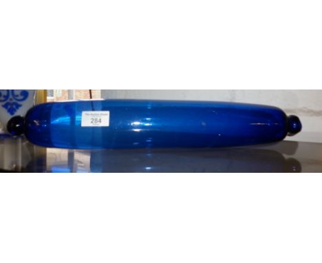 19th c. Bristol blue glass "Sailor's friend" rolling pin