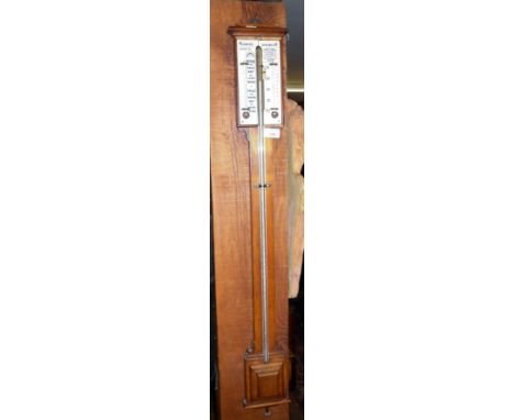 A Negretti &amp; Zambra "Farmers" oak stick barometer