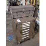 KENNEDY 8-DRAWER BOTTOM BOX, ON CASTERS, W/ CRAFTSMAN TOP BOX, EMPTY