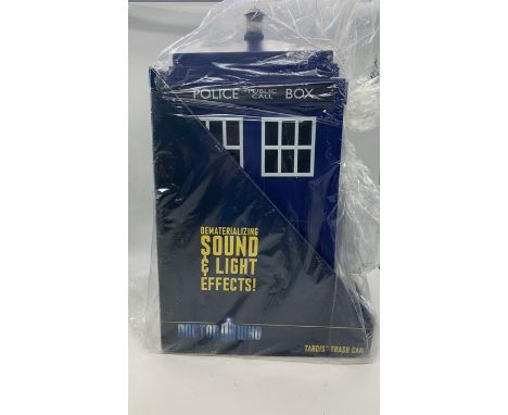 A Doctor Who Tardis Police Trash Can, dematerializing sounds and light effects 