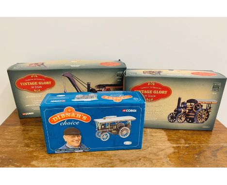 Two boxed Corgi diecast vintage Glory of Steam and a Dibnah's  Showman's tractor 