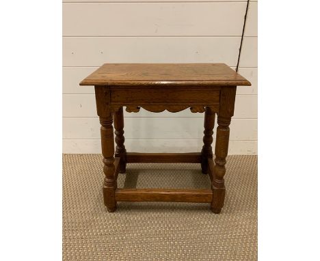 A Country style stool/side table in pine.