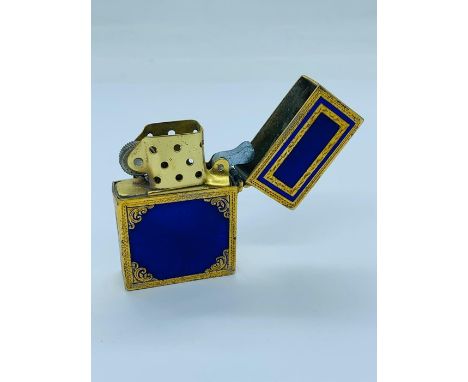 A blue enamel lighter