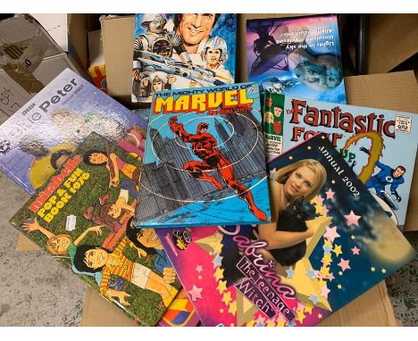 A large selection of annuals to include, Action Man, Magpie, Superman, Wombles, etc 