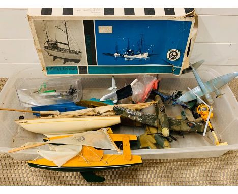 A selection of model boats and planes 