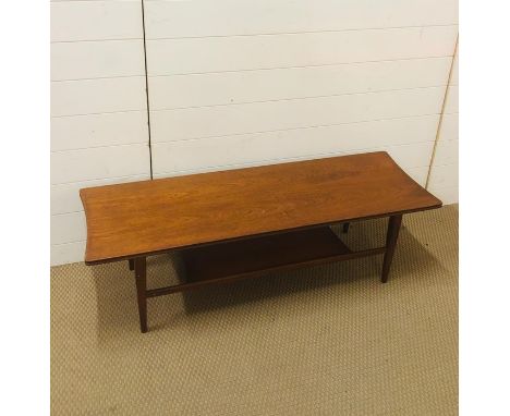 A Mid Century teak coffee table with lower shelf by Fyne Ladye of Banbury 