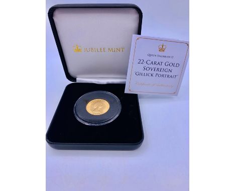 22 carat Gold Sovereign 'Gillick Portrait' Cased coin. Limited Edition Presentation dated 1966.