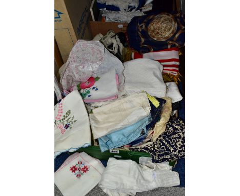TWO BOXES OF VINTAGE LADIES HEAD SCARVES AND LINGERIE ETC, comprising of silk and man-made fibres, various sizes, together wi
