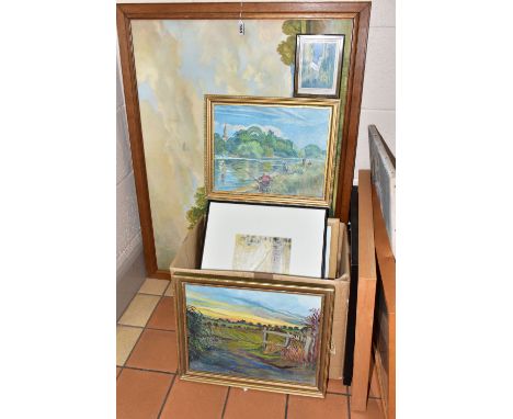 KERAN SUNASKI GILMORE (BRITISH 1969) THREE ORIGINAL WORKS OF ART, comprising of 'Daybreak' a Cornish sunrise, mixed media on 