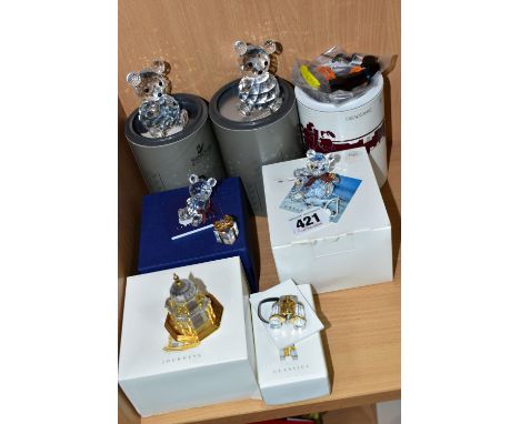 A COLLECTION OF BOXED SWAROVSKI CRYSTAL, comprising two Silver Crystal bears Annual Edition part of the Woodland Friends them