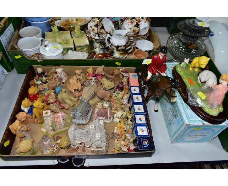 TWO BOXES OF CERAMICS AND A COLOUR BOX MINIATURE TEDDY BEAR COLLECTION, to include a boxed Royal Doulton limited edition 4819