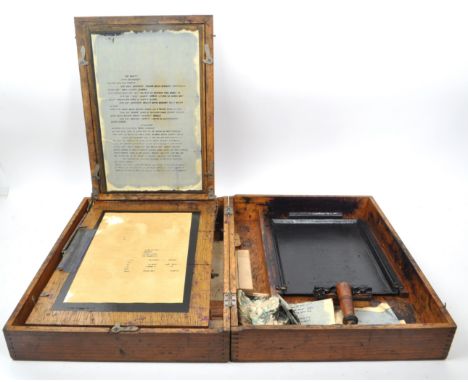 A vintage early 20th century Mimeograph by The Smith Premier Typewriter Company, including the original wooden box, diaphragm