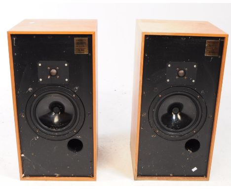 Harbeth Acoustics - A pair of vintage 20th century Harbeth Acoustics HL MK4 monitor loudspeakers. Each speaker having teak ve