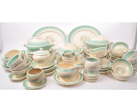 Susie Cooper - A large collection of mid-century ceramic dinner service pieces, with the pattern 'Dresden Spray'. Including t