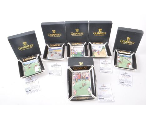 Guinness - A collection of six vintage 20th century Guinness Bateman Cartoon ceramic pin trays. The collection to include Cro
