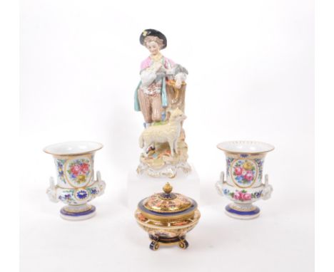 Dresden - A collection of late 19th / early 20th-century porcelain china pieces, comprising of a pair of antique German hand-