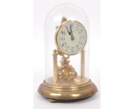 Capital - A vintage 20th century Capital brass anniversary clock. With white enamelled face, Arabic ebonised chapter ring and