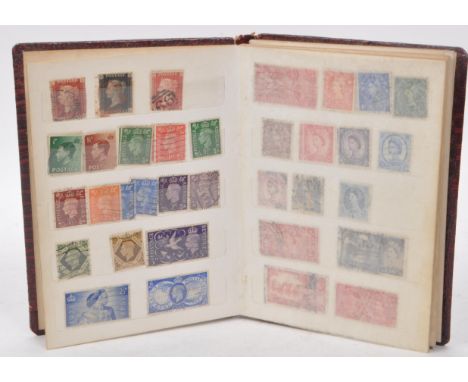 A small album of 19th and 20th century British postage stamps. The collection to include a early red cancel Penny Black stamp