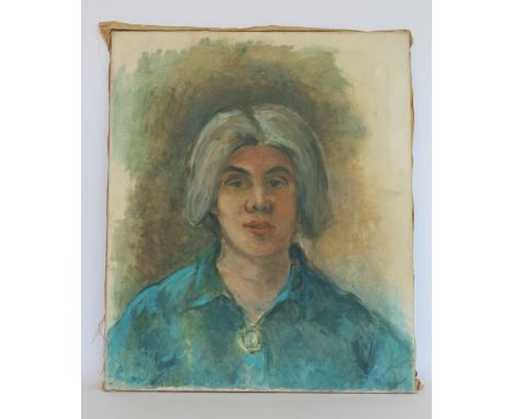 Stella Steyn (Irish 1907-1987) Self portrait Oil on canvas, unframed 66cm x 56cm Numbered SP18, 26/7 verso.&nbsp; ARR