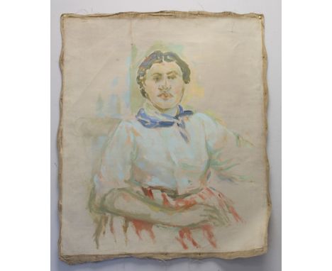 Stella Steyn (Irish 1907-1987) Self portrait Oil on canvas, unstretched 70cm x 60cm Dated Nov (19)54 verso.&nbsp; ARR