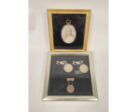 Major Ivor Buchanan Scott OBE, RFC, RA, Portrait of Jean Friend aged 14 years 1909 - Married 1945, miniature watercolour, app