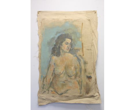 Stella Steyn (Irish 1907-1987) Nude self portrait Oil on canvas, unstretched 77cm x 51cm also another two self portraits, 48c