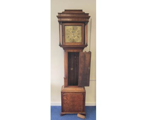 18th century oak cased 30 hour longcase clock by Thomas Lister of Halifax (1745-1814), the brass dial with incised roman nume