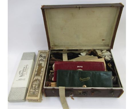 Large collection of early to mid-20th century ladies gloves&nbsp;including kid, leather, knitted and others, some in original