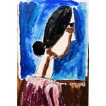 Josef Herman (1911-2000) Watercolour on paper “Lady facing away”, 24cm x 17cm From the collection of