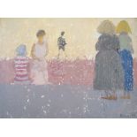 Lionel Bulmer (1919-1992)  Oil on canvas board  No.46 "Southwold Impression", figures, signed and