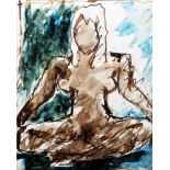 Josef Herman (1911-2000) Watercolour on paper “Nude III”, Albany Gallery label verso and with copy