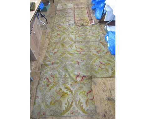 Part of an Aubusson style carpet, with pieces, possibly from a church - see images