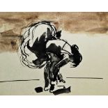 Josef Herman (1911-2000) Watercolour and ink on paper “Ballerina”, with Flowers East gallery