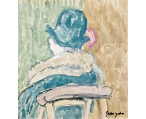 Gwen John (1876-1939)
Gouache&nbsp;
Woman wearing a green cloche hat, 1920&rsquo;s, from an exhibition June/July 2021, catalo